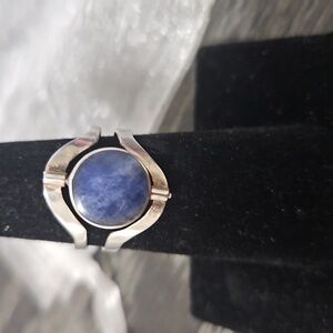 Silver Blue/Green Reversible Ring 7